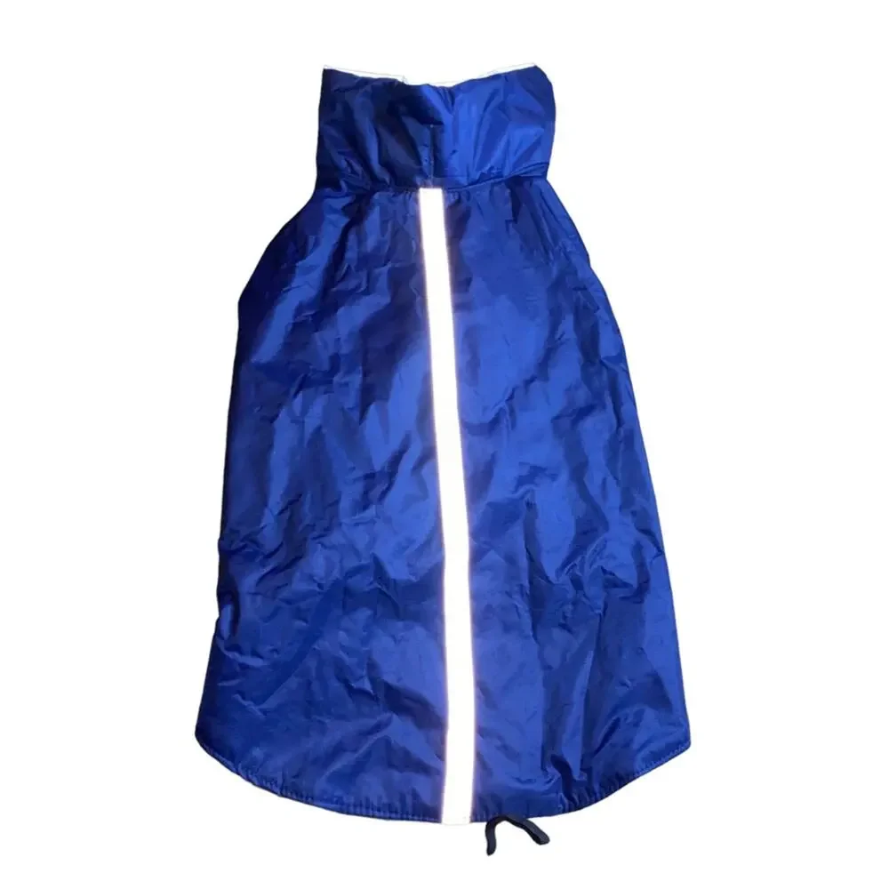 NWOT Large‎ Dog Coat Navy Blue Lightweight Rain Jacket Reflective Adjustable